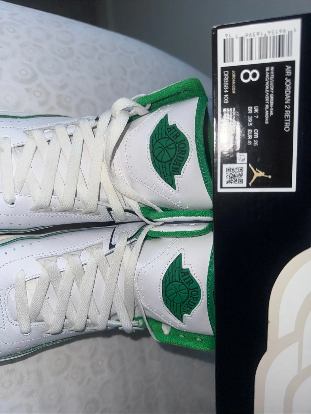 Jordan 2 Retro White Green High-Top Sneakers